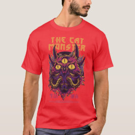 Street Kung The Cat Monster avslappnad red T-Shirt