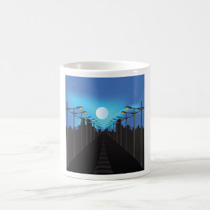 Street Ljus och Måne Kaffemugg