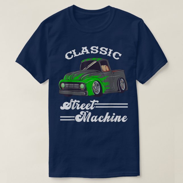 Street Machine Classic Pickup Truck Custom Hot Rod T Shirt (Design framsida)