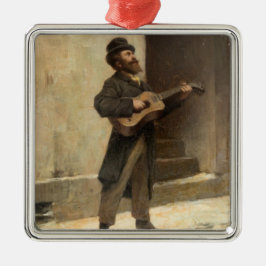 Street Musician With a Guitar (av Gerolamo Induno) Julgransprydnad Metall