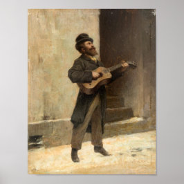 Street Musician With a Guitar (av Gerolamo Induno) Poster