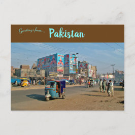 Street Near Lahore Punjab Pakistan Vykort