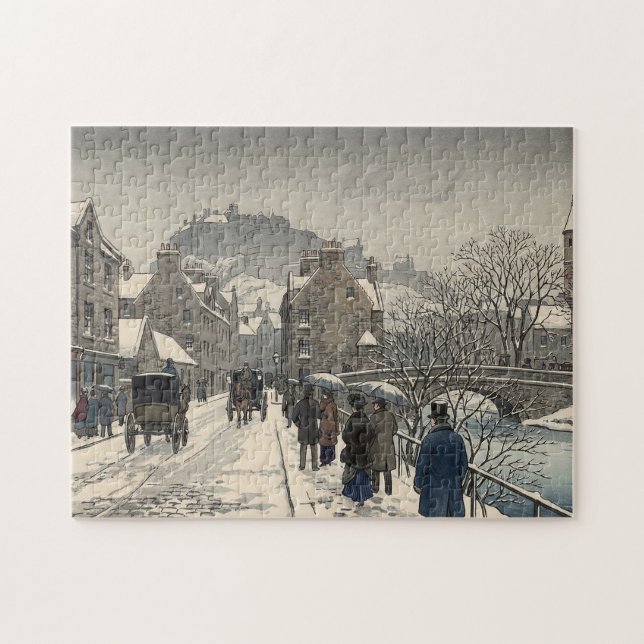 Street of Edinburgh in Winter  Pussel (Horisontell)