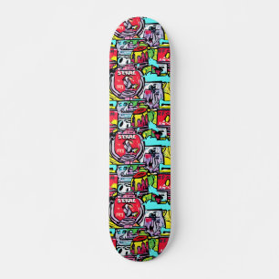 STREET POP ART MINI SKATEBOARD BRÄDA 18,5 CM