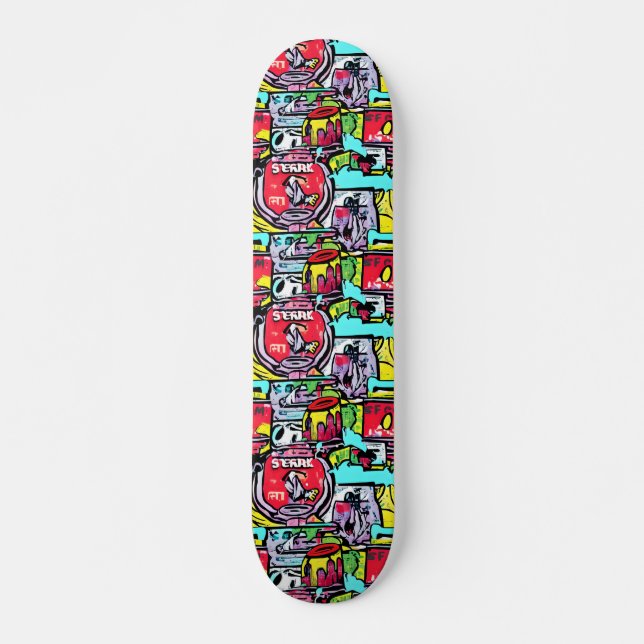STREET POP ART MINI SKATEBOARD BRÄDA 18,5 CM (Framsida)