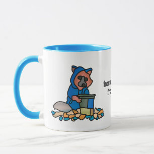 Street Raccoon Explorer genom en Sopor can Rolig Mugg
