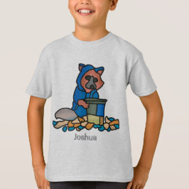 Street Raccoon Explorer genom en Sopor can | Rolig T Shirt