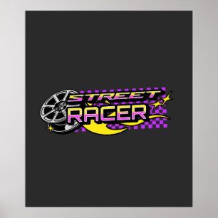 STREET RACERS BURNING WHEEL-KLUBB POSTER