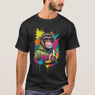 Street Rebel Monkey - Banana Galenhet Graffiti Art T Shirt