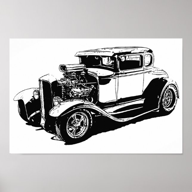 Street Rod Teckning Poster (Framsidan)