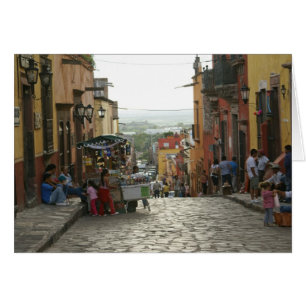 Street Scene Central San Miguel de Allende Hälsningskort
