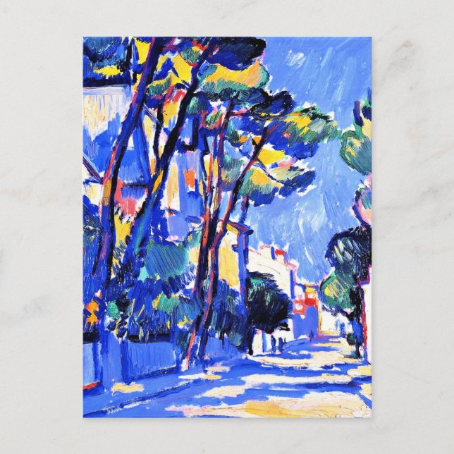 Street Scene, Frankrike, 1910 Landskapsmålning, Vykort (Framsida)