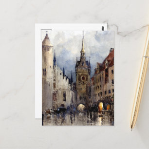 Street Scene i München, Ross Turner Vykort