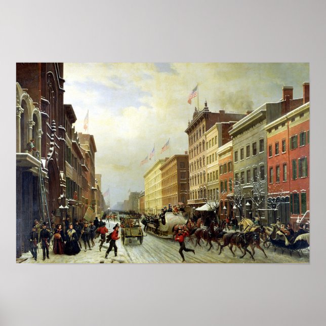 Street Scene i New York Poster (Framsidan)