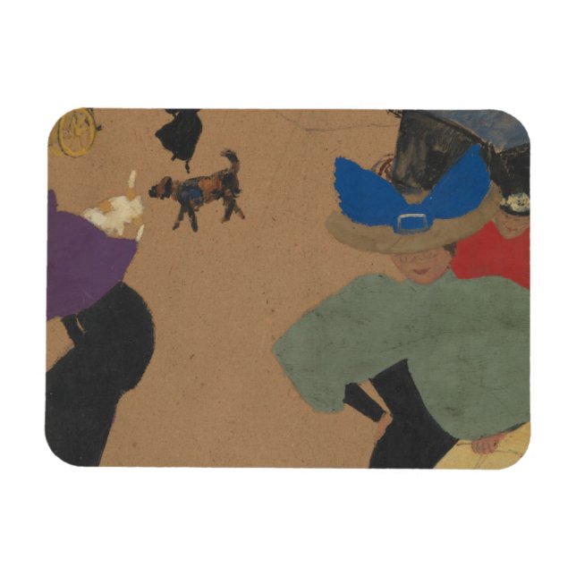 Street Scene i Paris Magnet (Horisontell)