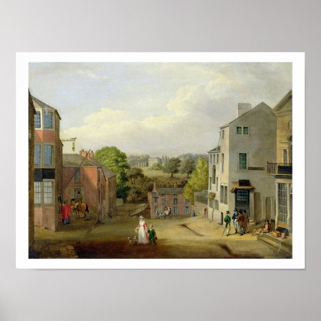 Street Scene in Chorley, Lancashire, with a View o Poster (Framsidan)