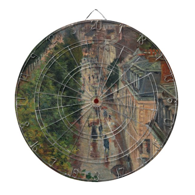 Street Scene in Paris, Frankrike (av Maximilien Lu Darttavla (Framsidan)