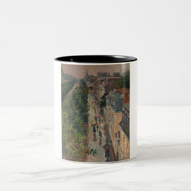 Street Scene in Paris, Frankrike (av Maximilien Lu Två-Tonad Mugg (Center)