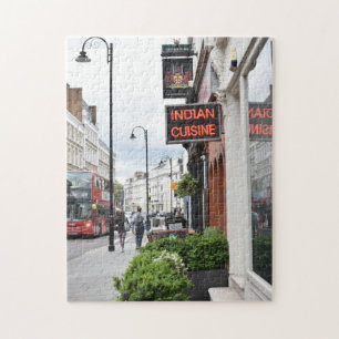 Street Scene Indian Restaurant London England Pussel