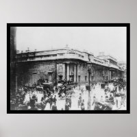 Street Scene på Bank of England i London 1914