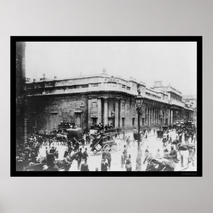 Street Scene på Bank of England i London 1914 Poster