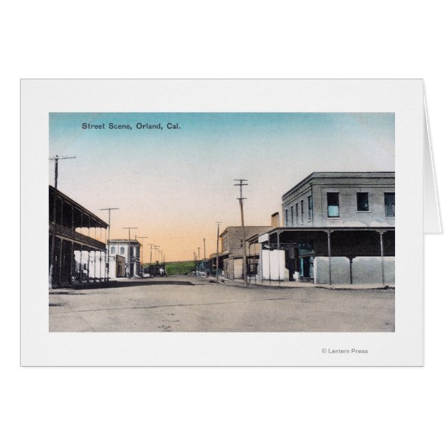Street SceneOrland, CA Hälsningskort (Framsidan Horizontal)