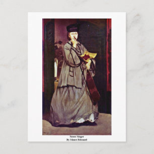 Street Singer by Manet Edouard Vykort