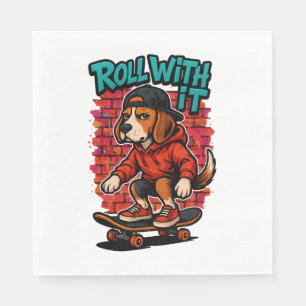 Street Stil Beagle Skateboarding Graffiti Art Pappersservett