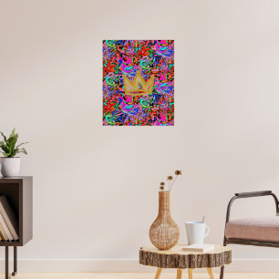 Street stil graffiti med krona poster