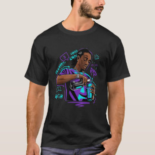 Street Stil Man dricker något Collab Shoes Booz T Shirt