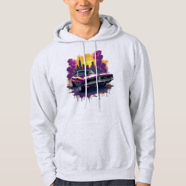 Street Style Muscle Car  Hoodie (Framsida)
