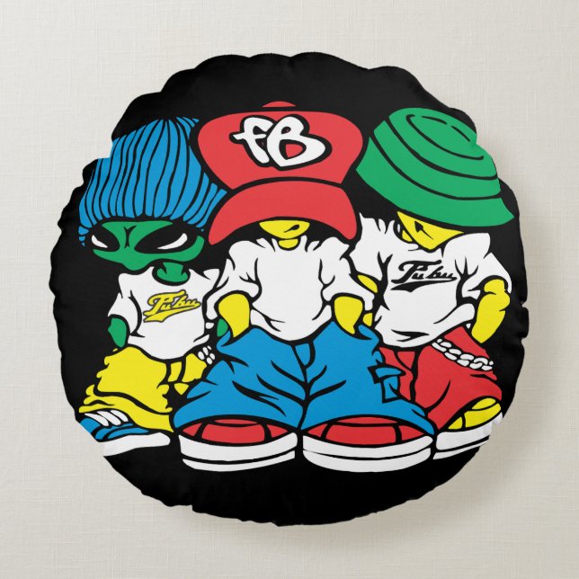 Street Style Squad” Rund Kudde (Framsidan)
