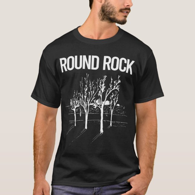 Street Träd Round Sten T Shirt (Framsida)