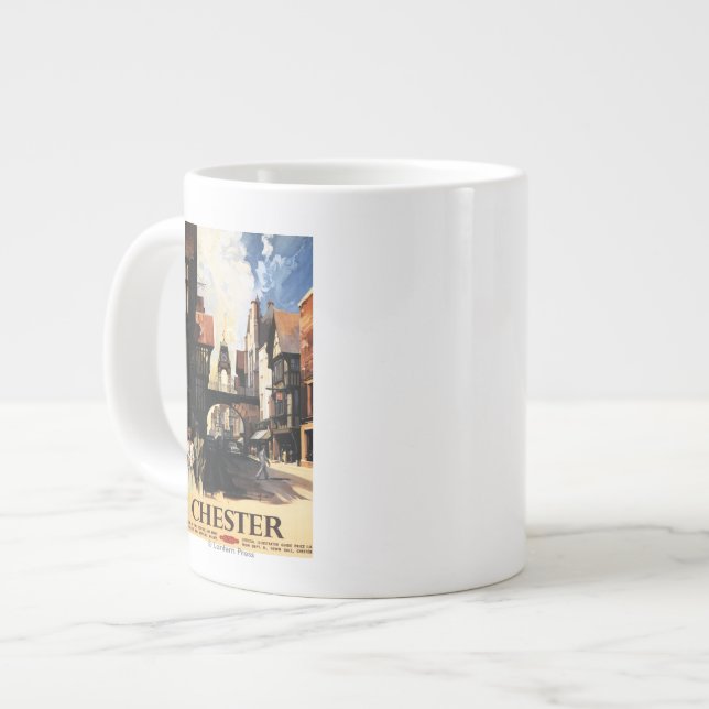 Street View med par och tornursskena Jumbo Mugg (Framsida vänster)
