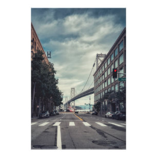 Street View of San Francisco Bay Bridge Fototryck