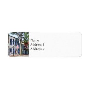 Street With American Flagga Alexandria VA Returadress Etikett