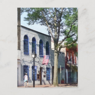Street With American Flagga Alexandria VA Vykort