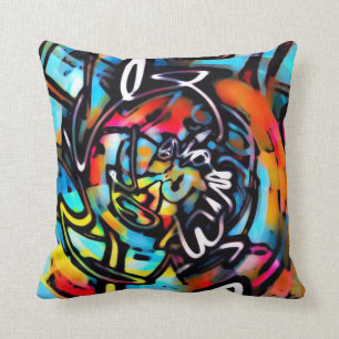 Streetart Chaos Colorful Graffiti Kudde