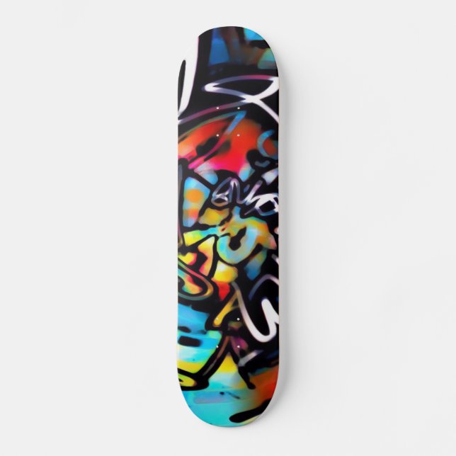 Streetart Chaos Colorful Graffiti Skateboard (Framsida)