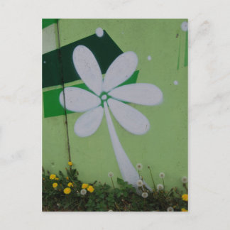 Streetart Postkarte Blumen-Graffiti Vykort