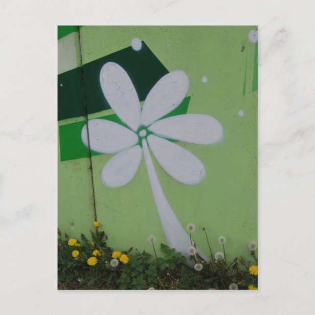 Streetart Postkarte Blumen-Graffiti Vykort (Framsida)