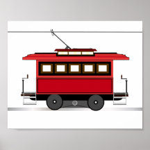 Streetcar Trolley Tram Kids Décor Print Poster