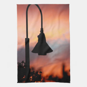 Streetlight Silhouette Sunset Twill Cotton Kitchen Kökshandduk