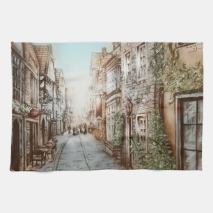 Streets of Paris, Frankrike - Pastoral Vintage Art Kökshandduk