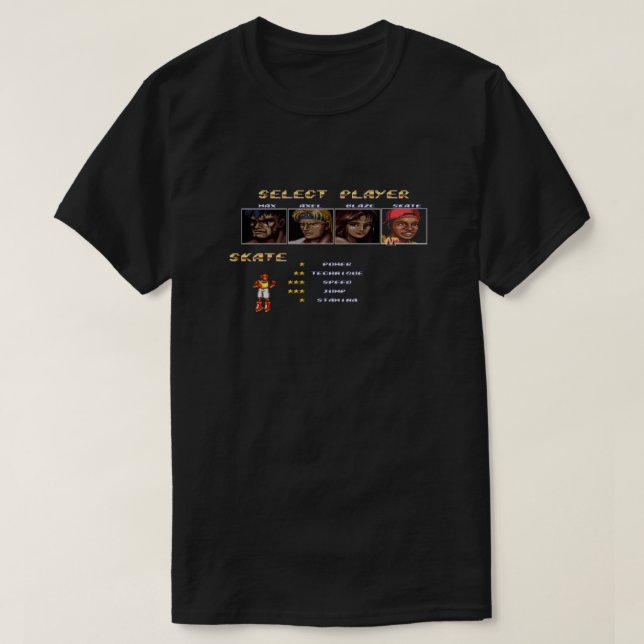 Streets of Rage 2 – Select Skate  T Shirt (Design framsida)