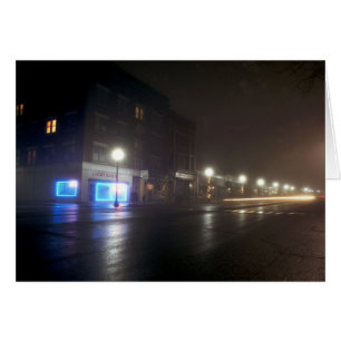 Streetscape IV - Greenfield as Paris - NattLigh Hälsningskort