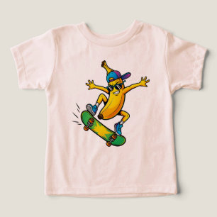 Streetwear Banana Skateboard Tecknad T Shirt