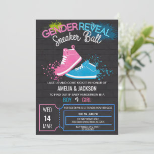 Streetwear gender avslöjar boll-pojkflicka inbjudningar