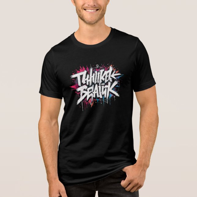 "Streetwear Graffiti T-Shirt – Bold Urban Art Styl (Framsida)