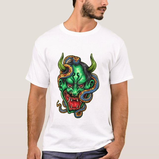 Streetwear Grönt Dragon Tattoo T Shirt (Framsida)
